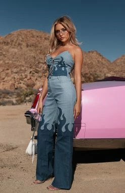 Don't Let Them Pants Denim Flame