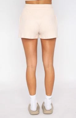 New Location Waffle Shorts Oatmeal -Outlet The Lounge Vibe Store 01.06.22 966