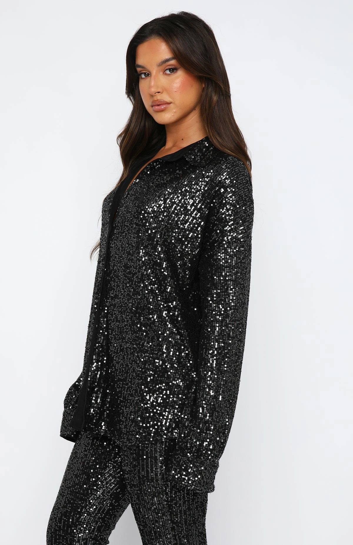 Sweetest Sin Sequin Shirt Black 4 Sweetest Sin Sequin Shirt Black - Image 4