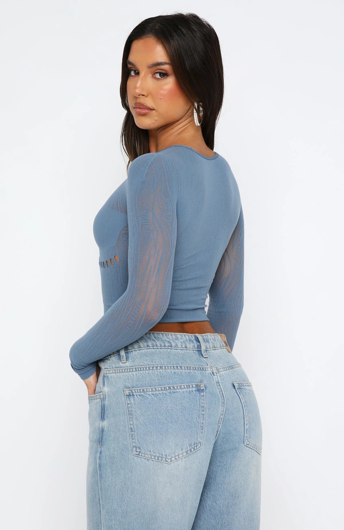 Not In My Plans Long Sleeve Top Steel 4 Not In My Plans Long Sleeve Top Steel - Image 4