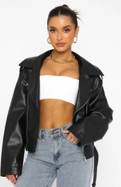 Seal The Deal PU Biker Jacket Black -Outlet The Lounge Vibe Store 02.08.22 1187