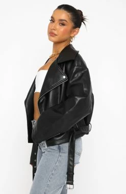 Seal The Deal PU Biker Jacket Black -Outlet The Lounge Vibe Store 02.08.22 1192