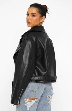 Seal The Deal PU Biker Jacket Black -Outlet The Lounge Vibe Store 02.08.22 1195