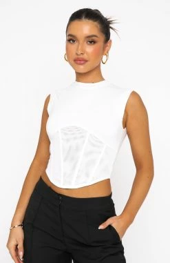 Mixed Ties Corset Tank White -Outlet The Lounge Vibe Store 02.08.22 1301