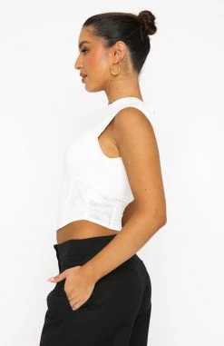 Mixed Ties Corset Tank White -Outlet The Lounge Vibe Store 02.08.22 1307
