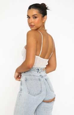 Keep Wishing Mesh Bodysuit White -Outlet The Lounge Vibe Store 02.08.22 238