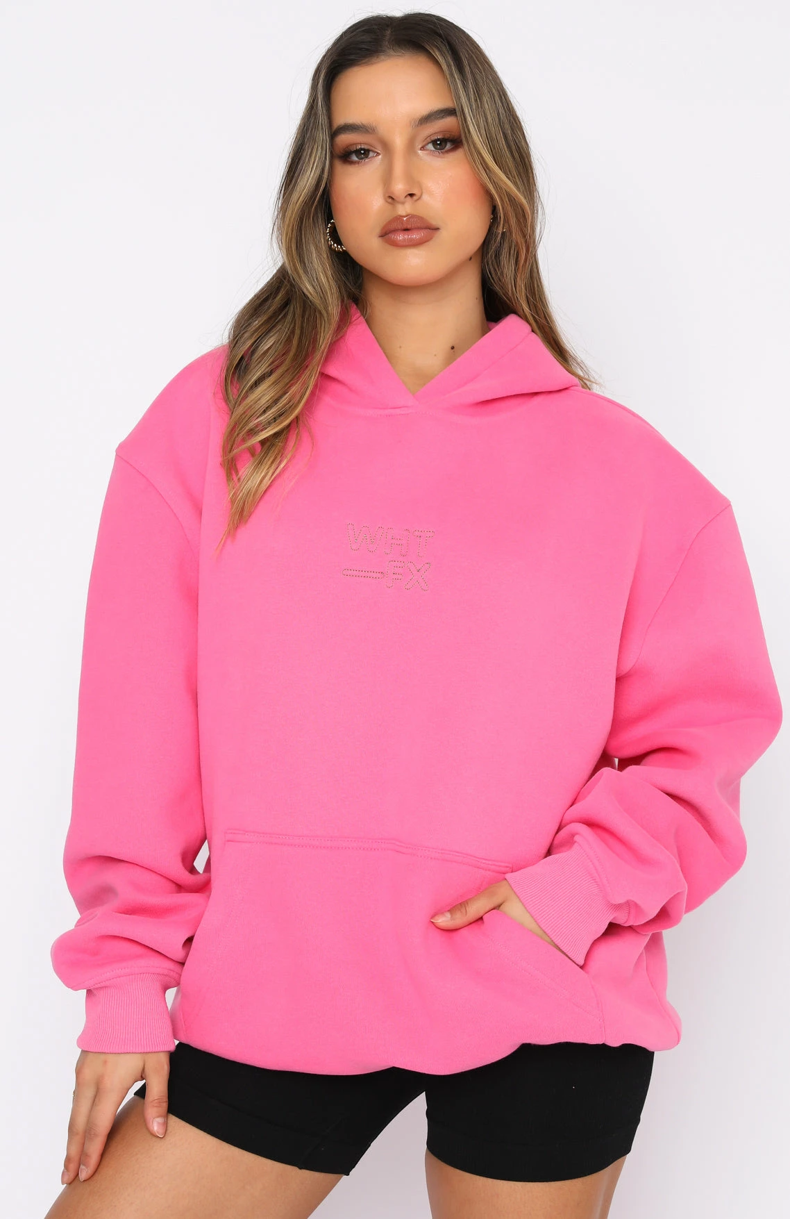 Right On The Line Hoodie Pink 2 Right On The Line Hoodie Pink - Image 2