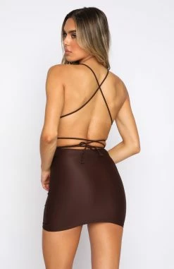 Call Me Later Mini Dress Chocolate 11 Call Me Later Mini Dress Chocolate -Outlet The Lounge Vibe Store 02.12.21 1493