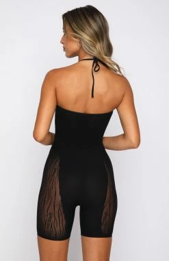 Keep Them Guessing Romper Black -Outlet The Lounge Vibe Store 03.02.21 1279
