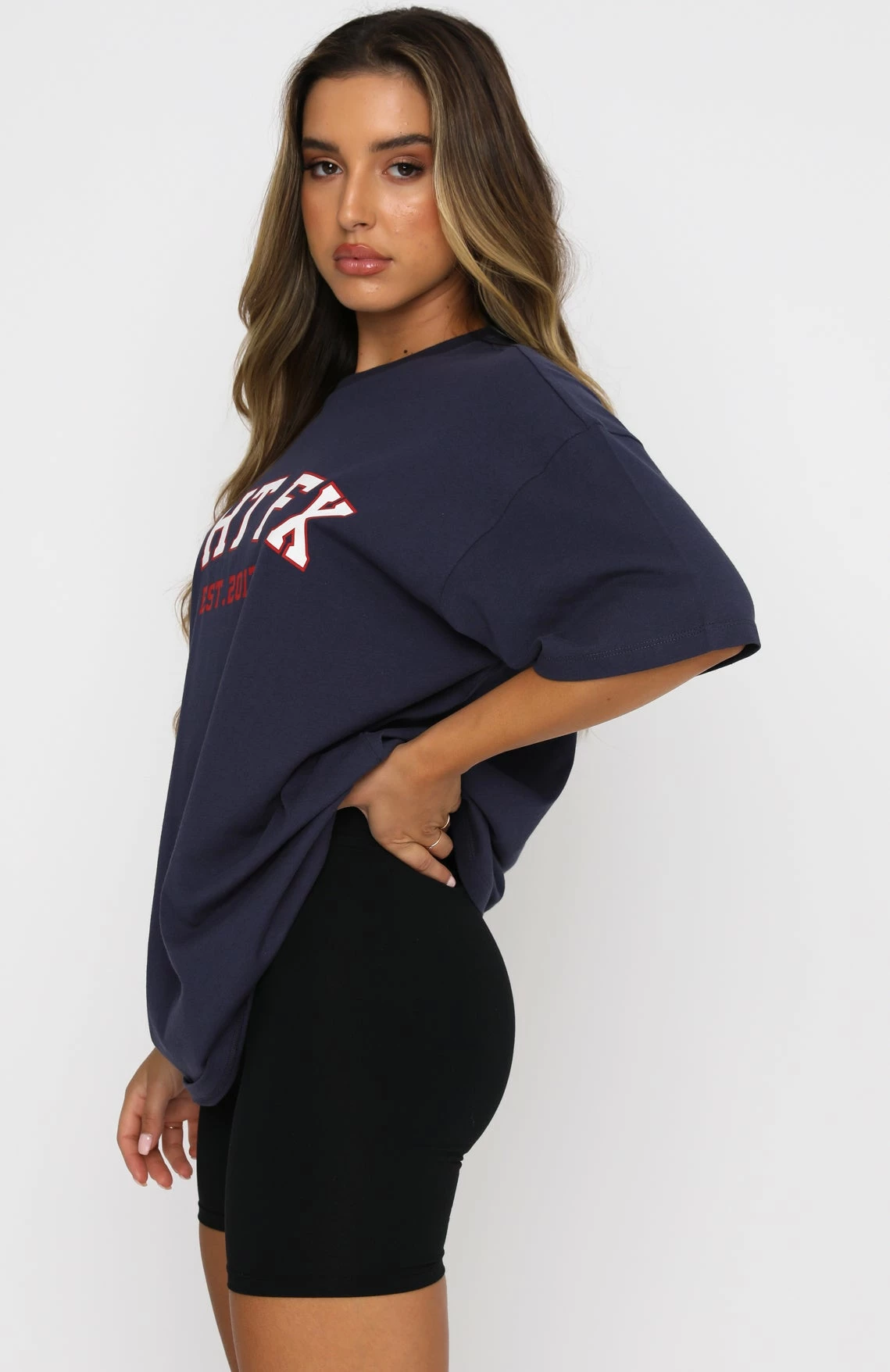 Varsity Tee Dusty Navy 3 Varsity Tee Dusty Navy - Image 3