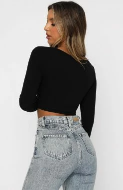 Back In Town Long Sleeve Crop Black -Outlet The Lounge Vibe Store 04.02.21 1933