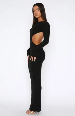 As It Was Long Sleeve Maxi Dress Black -Outlet The Lounge Vibe Store 04.05.2327139