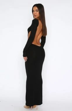 As It Was Long Sleeve Maxi Dress Black -Outlet The Lounge Vibe Store 04.05.2327147