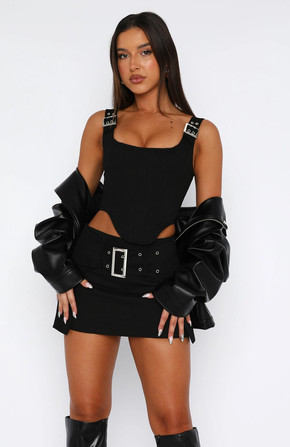 Used To Me Mini Skirt Black 2 Used To Me Mini Skirt Black - Image 2