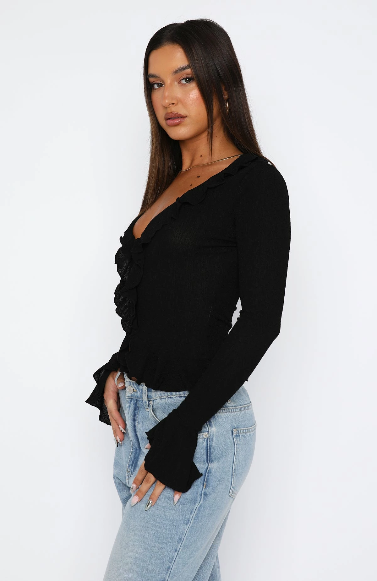 Feel My Love Long Sleeve Top Black 3 Feel My Love Long Sleeve Top Black - Image 3