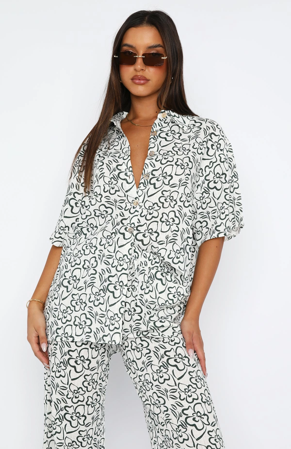 One More Chance Shirt Green Spring Floral 2 One More Chance Shirt Green Spring Floral - Image 2