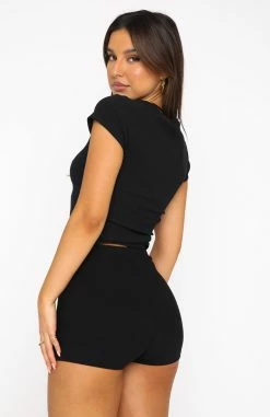 Minding My Business Ribbed Booty Shorts Black -Outlet The Lounge Vibe Store 04.08.22 336 2280e3c3 ff75 4e0d 87ba db5a0379eb19