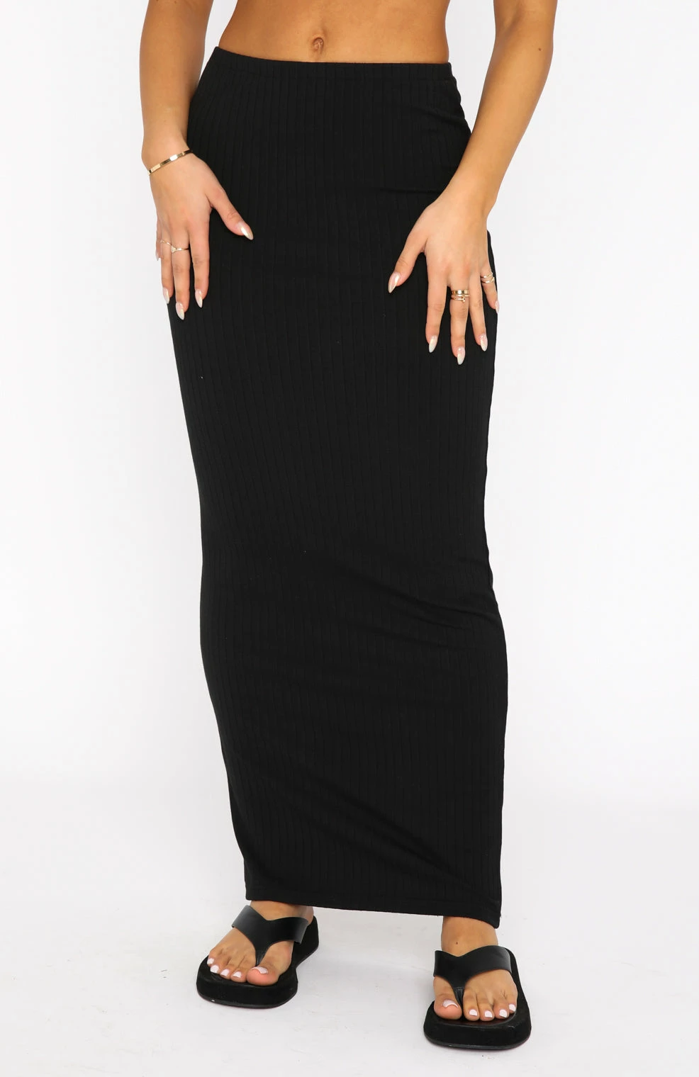 Walk Behind Me Ribbed Maxi Skirt Black 2 Walk Behind Me Ribbed Maxi Skirt Black - Image 2