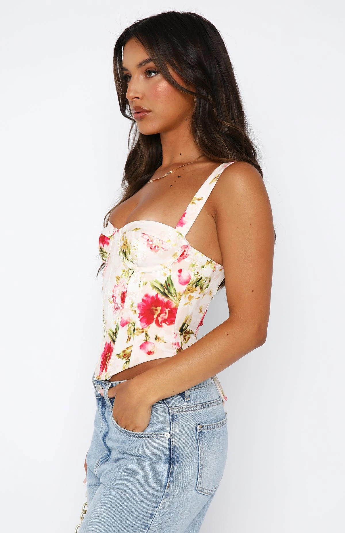 Delicate Love Bustier Ecru Floral 3 Delicate Love Bustier Ecru Floral - Image 3