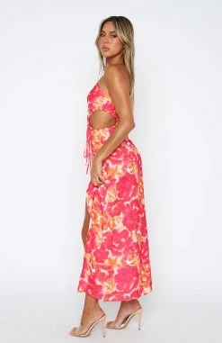 Full Of Charm Maxi Dress Hot Pink Floral -Outlet The Lounge Vibe Store 05.01.221593