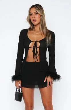 Spice It Up Long Sleeve Top Black -Outlet The Lounge Vibe Store 05.01.222104