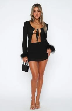 Spice It Up Long Sleeve Top Black -Outlet The Lounge Vibe Store 05.01.222106