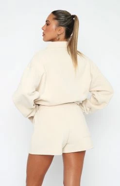 Part Of The Story Zip Front Sweater Pebble -Outlet The Lounge Vibe Store 05.01.222890