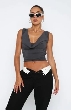 All Me Tie Back Top Charcoal 8 All Me Tie Back Top Charcoal -Outlet The Lounge Vibe Store 05.01.222997