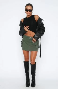 Style Staple Cargo Mini Skirt Khaki -Outlet The Lounge Vibe Store 05.01.223517