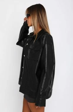 Cold Heart PU Jacket Black -Outlet The Lounge Vibe Store 05.04.2323042
