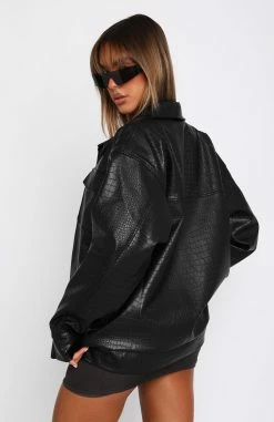 Cold Heart PU Jacket Black -Outlet The Lounge Vibe Store 05.04.2323054