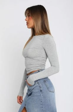 Only For Tonight Long Sleeve Top Grey Marle -Outlet The Lounge Vibe Store 05.04.2323543