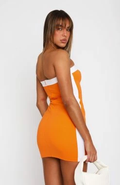 Time Of My Life Strapless Mini Dress Orange -Outlet The Lounge Vibe Store 05.04.2324336