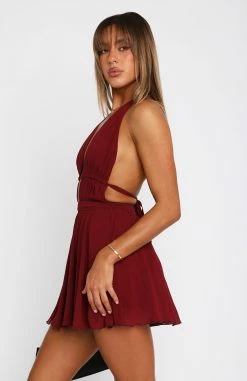 Let You Know Mini Dress Wine -Outlet The Lounge Vibe Store 05.04.2324598