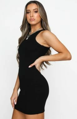 Star Power Ribbed Mini Dress Black 10 Star Power Ribbed Mini Dress Black -Outlet The Lounge Vibe Store 07.07.20 1440