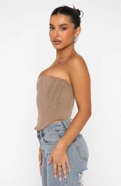 Sharp Edges Bustier Dark Nude -Outlet The Lounge Vibe Store 07.07.22 157