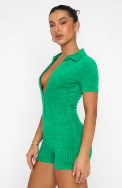 Walk My Way Terry Playsuit Green Stripe 11 Walk My Way Terry Playsuit Green Stripe -Outlet The Lounge Vibe Store 07.07.22 948