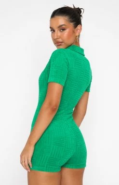 Walk My Way Terry Playsuit Green Stripe 12 Walk My Way Terry Playsuit Green Stripe -Outlet The Lounge Vibe Store 07.07.22 953