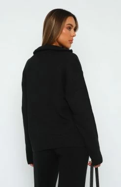Let's Get Cosy Knit Sweater Black -Outlet The Lounge Vibe Store 07.07.230022 2