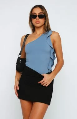 Give You Love One Shoulder Bodysuit Steel 10 Give You Love One Shoulder Bodysuit Steel -Outlet The Lounge Vibe Store 07.07.2302171