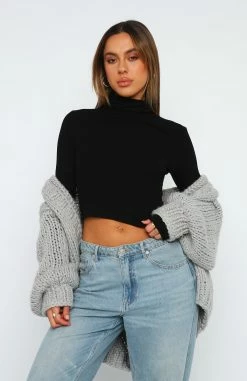 Her Obsession Long Sleeve Crop Black -Outlet The Lounge Vibe Store 07.07.230315