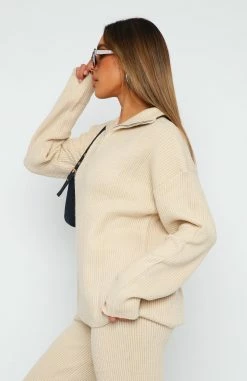 Let's Get Cosy Knit Sweater Beige -Outlet The Lounge Vibe Store 07.07.230341