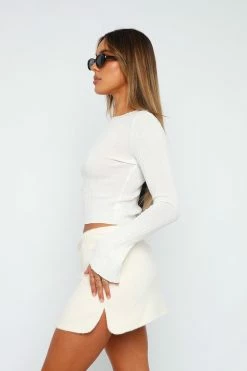 Home With You Long Sleeve Top White -Outlet The Lounge Vibe Store 07.07.2323430