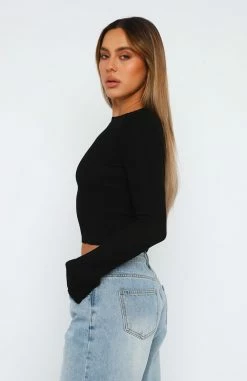 Home With You Long Sleeve Top Black -Outlet The Lounge Vibe Store 07.07.2323680