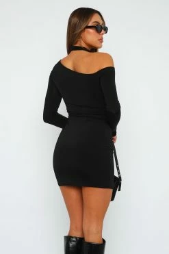 Won't Forget You Long Sleeve Mini Dress Black -Outlet The Lounge Vibe Store 07.07.2323985