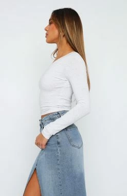 Midnight Talks One Shoulder Top Grey Marle -Outlet The Lounge Vibe Store 07.07.2324440