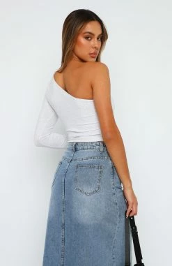 Midnight Talks One Shoulder Top Grey Marle -Outlet The Lounge Vibe Store 07.07.2324445