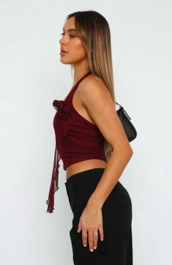 Text Me Back Crop Wine 7 Text Me Back Crop Wine -Outlet The Lounge Vibe Store 07.07.2324736