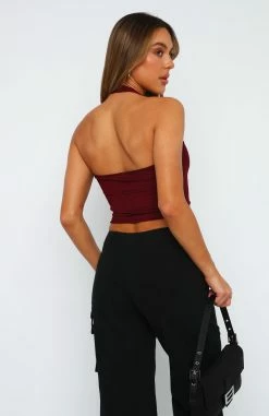 Text Me Back Crop Wine 8 Text Me Back Crop Wine -Outlet The Lounge Vibe Store 07.07.2324739