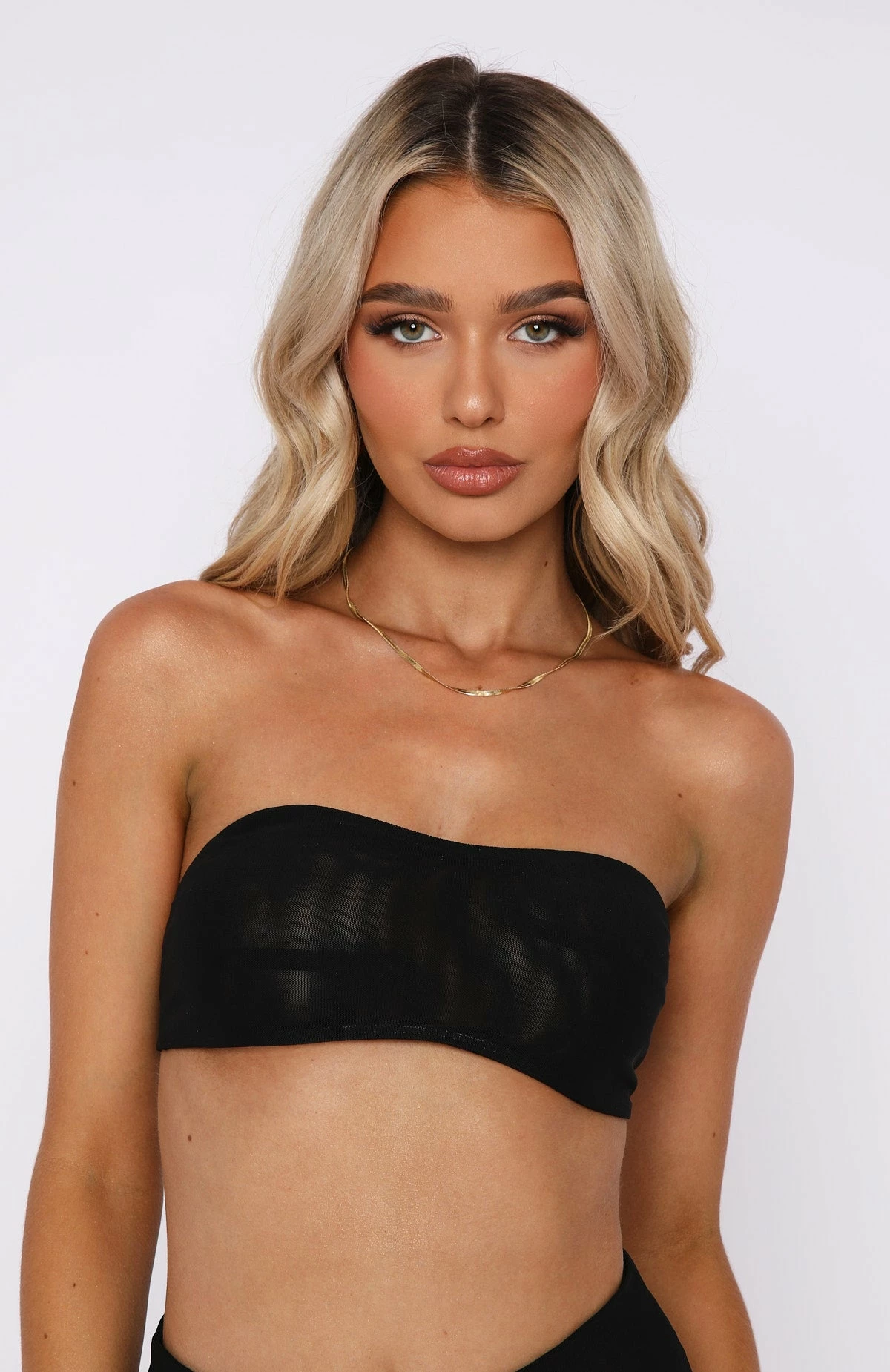 Secrets Out Mesh Bandeau Crop Black 2 Secrets Out Mesh Bandeau Crop Black - Image 2
